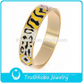 Fashion Rode Gold Plated Bangle Unique Colorful Multi Colour Epoxy Jewelry Gold Enamel Bangle Stainless Steel Bangle Wholesale